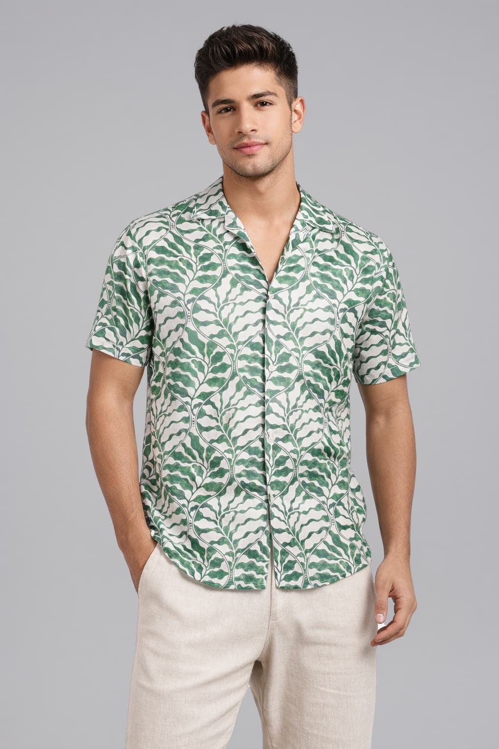 Men’s Botanical Print Resort Shirt