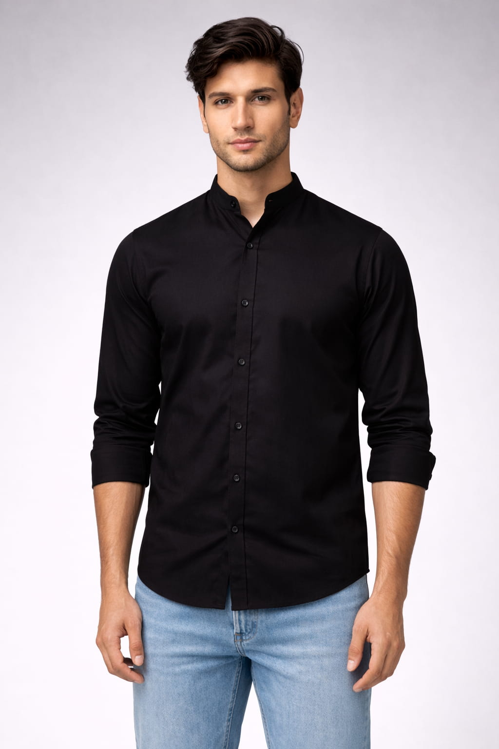 Men’s Solid Black Casual Shirt