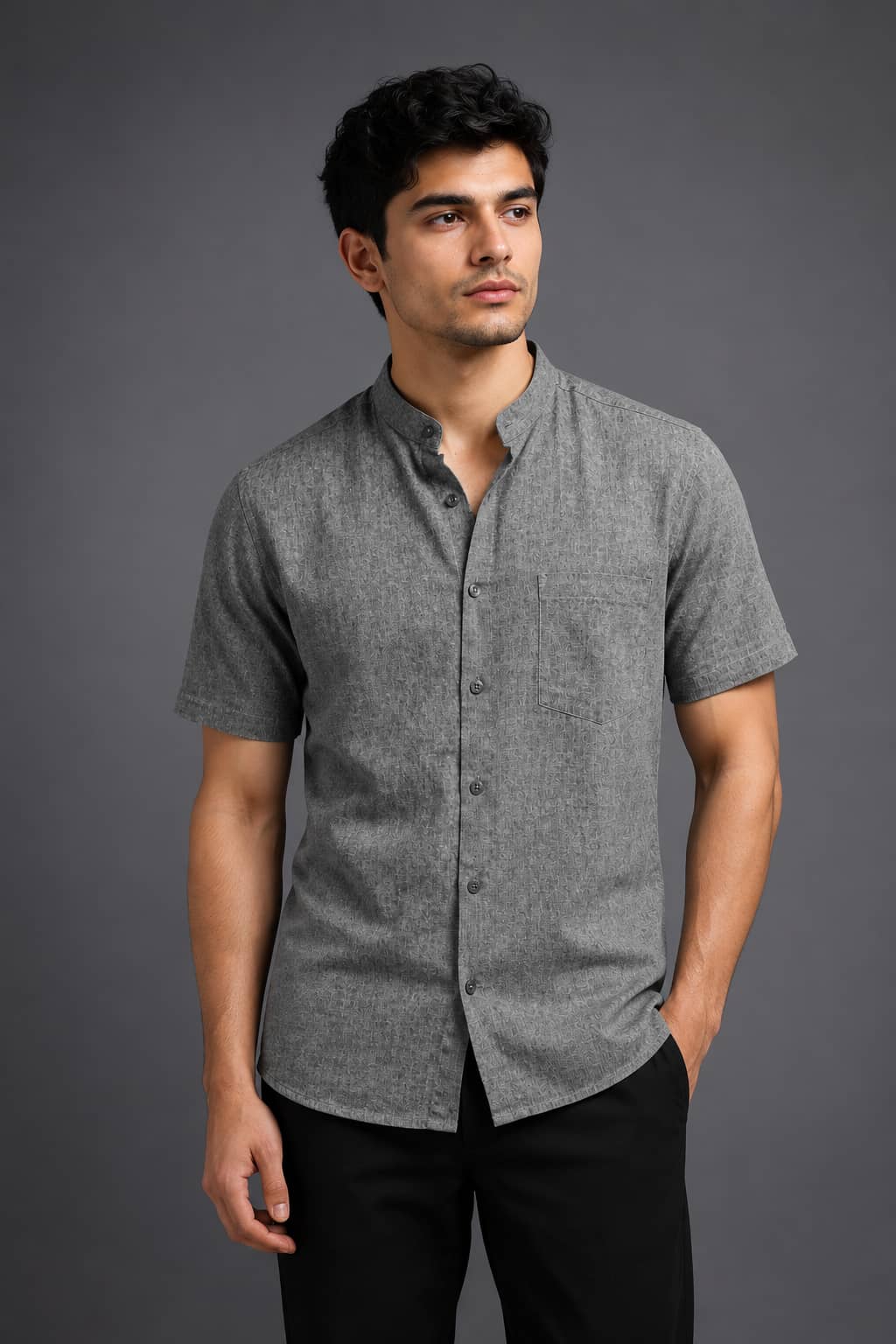 Graphite Grey Color Pure Cotton Men's Shirt