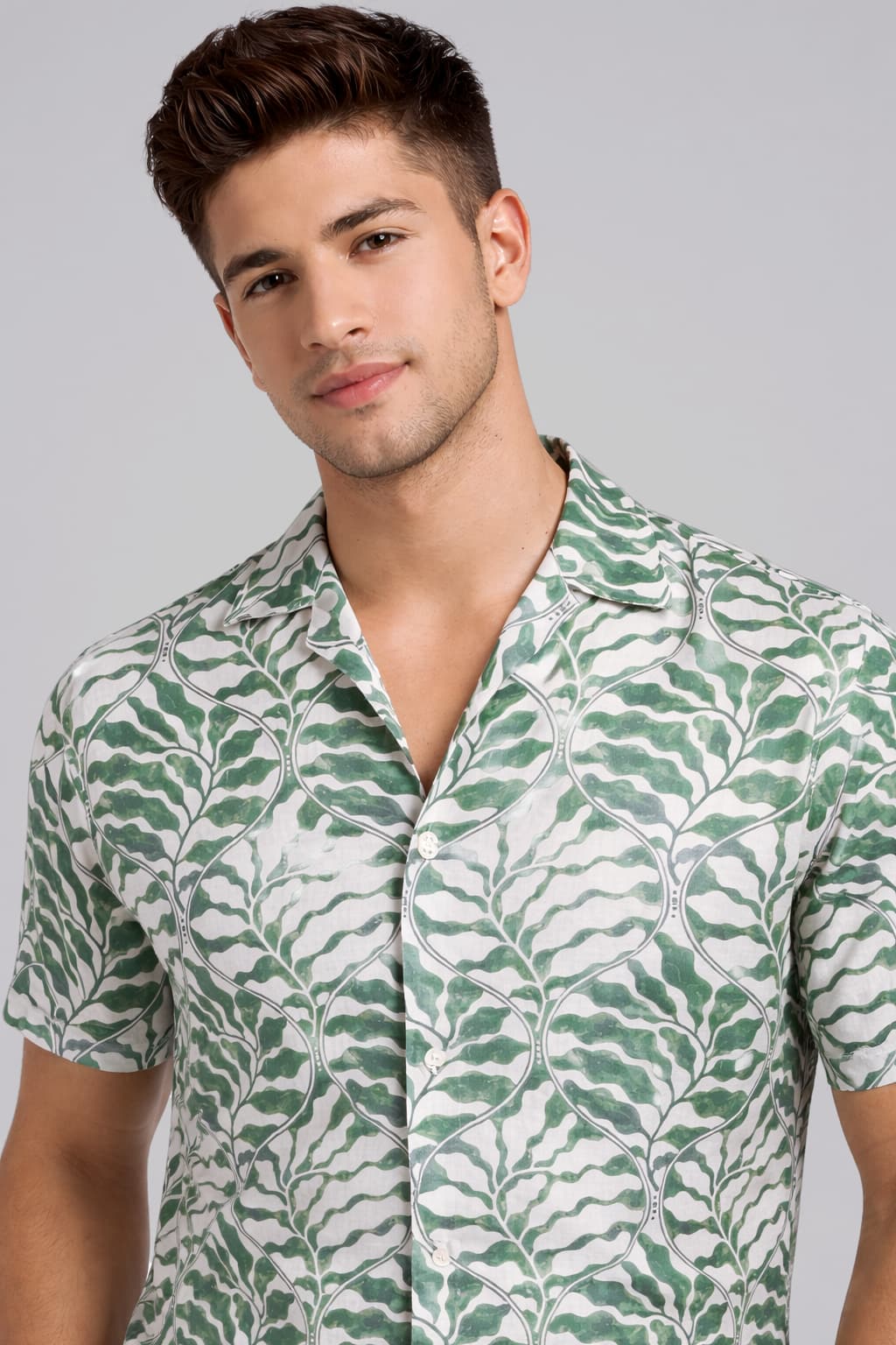 Green Botanical Printed Shirt