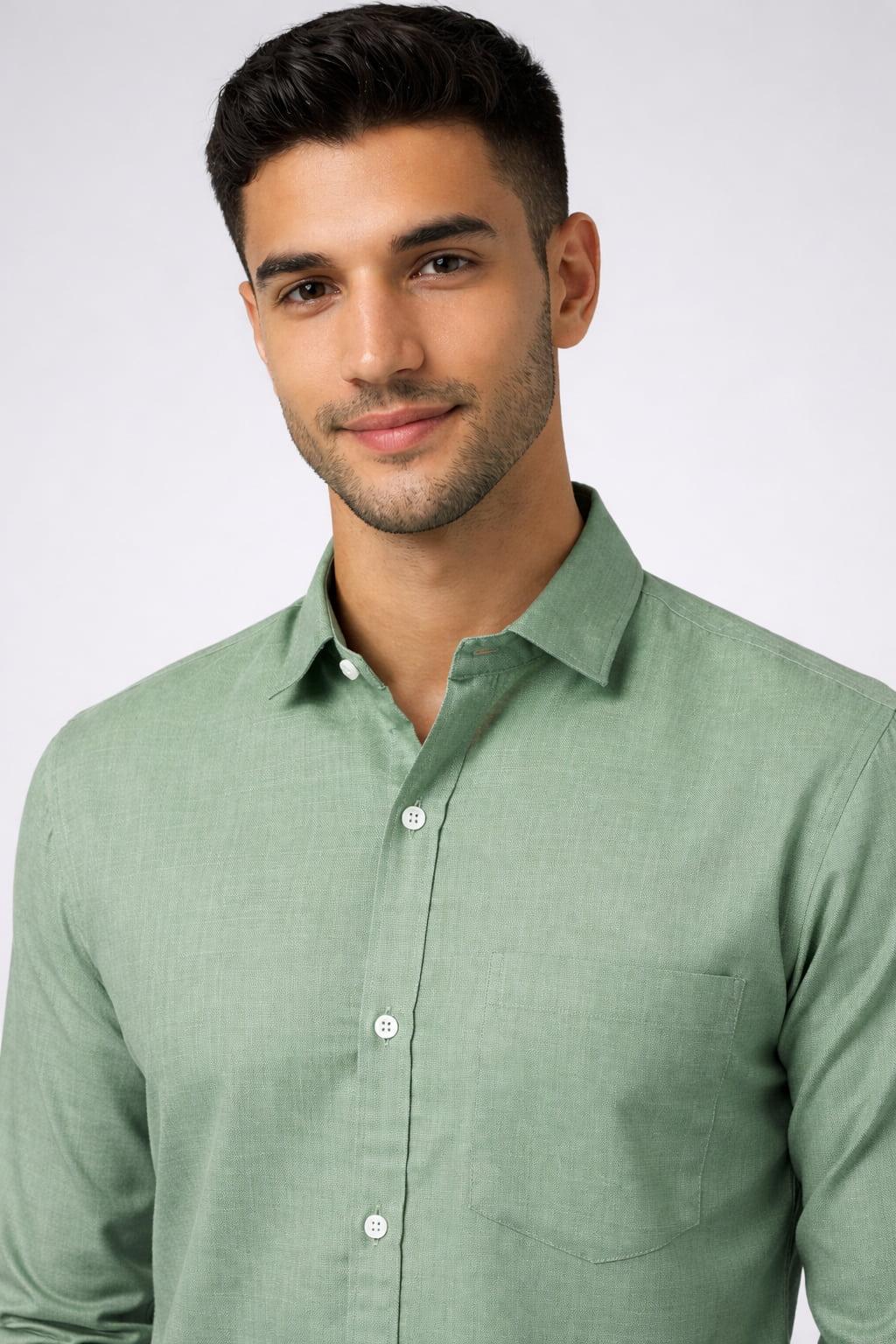 Men’s Olive Green Classic Casual Shirt