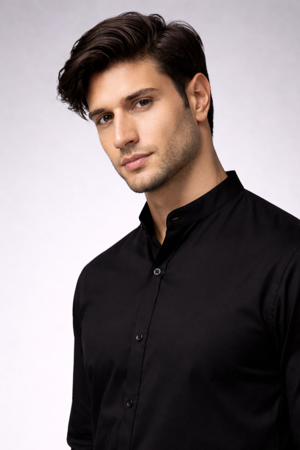 Men’s Solid Black Casual Shirt