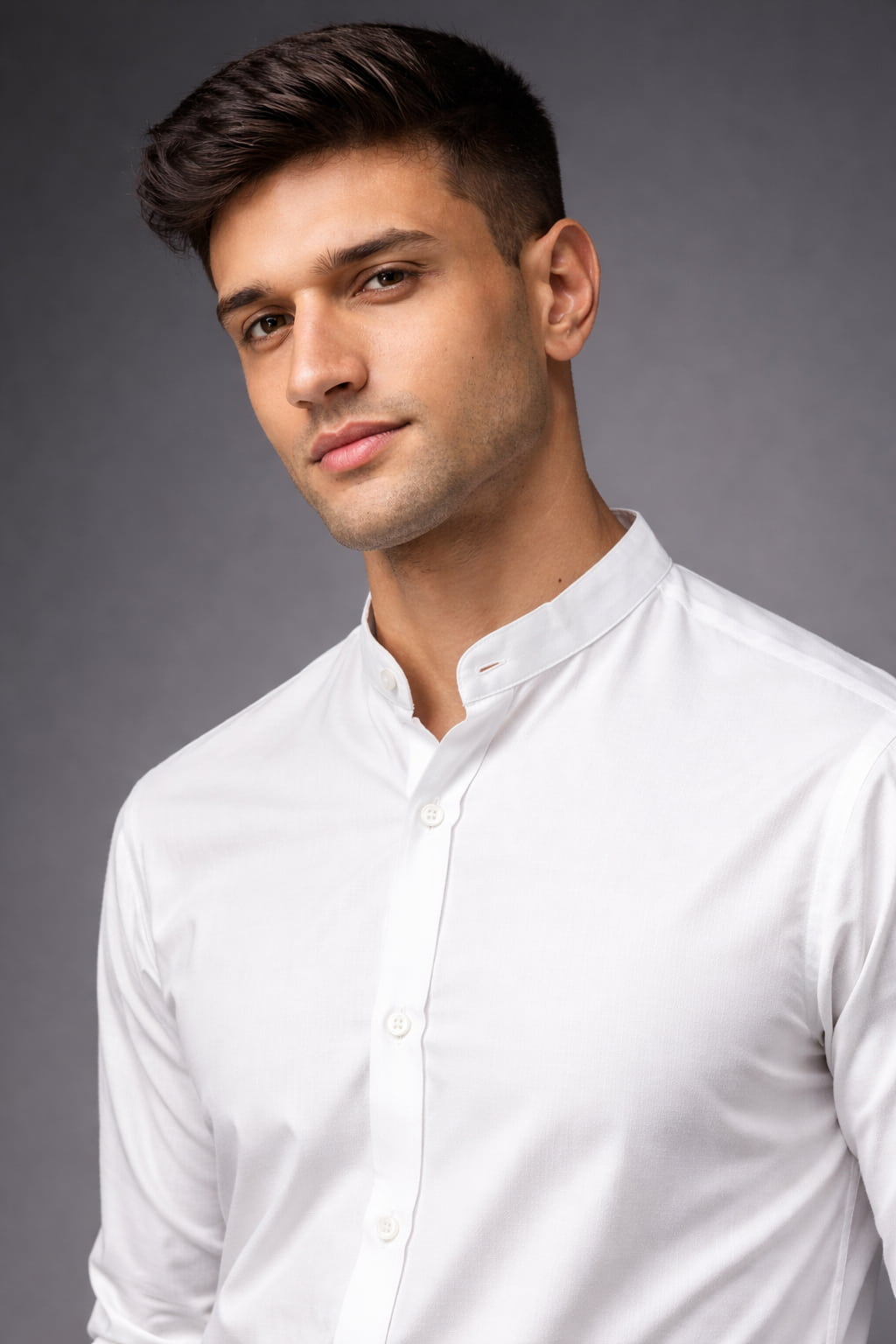 Men’s Solid White Casual Shirt