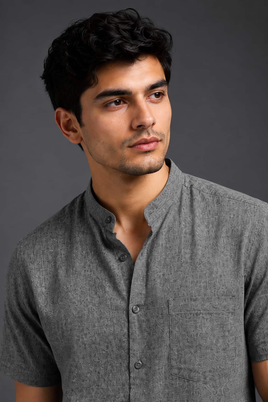 Graphite Grey Color Pure Cotton Men's Shirt