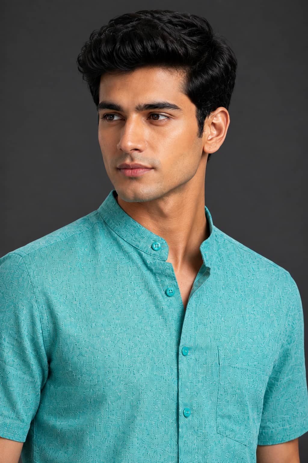 Aqua Mint Color Pure Cotton Men's Shirt