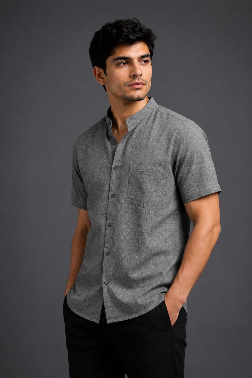 Graphite Grey Color Pure Cotton Men's Shirt