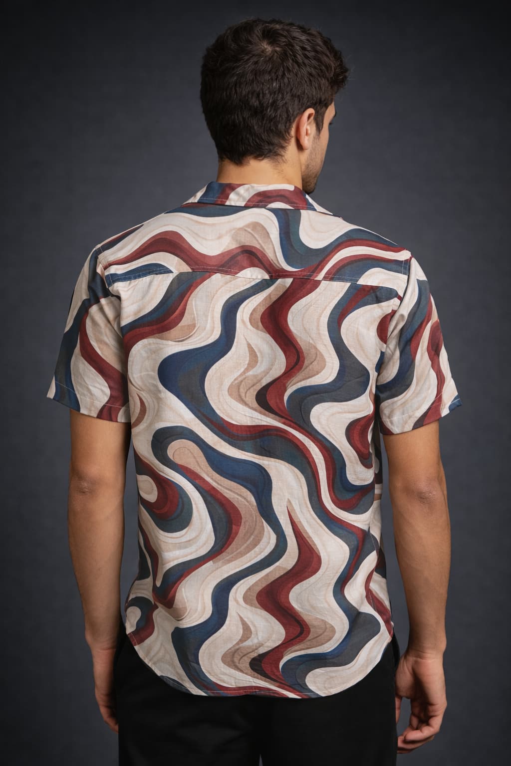 Multicolor Abstract Wave Printed Shirt