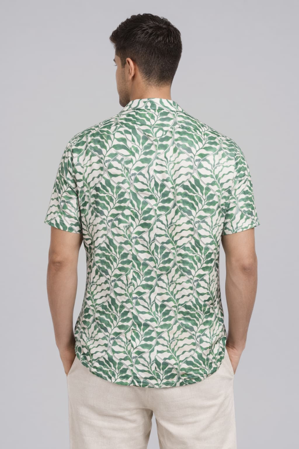 Green Botanical Printed Shirt