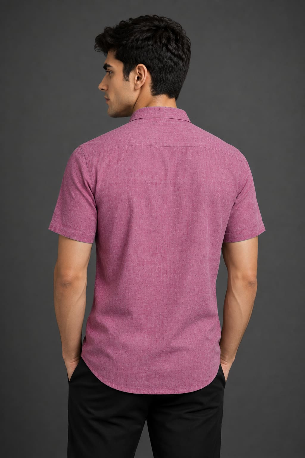 Mauve Pink Color Pure Cotton Men's Shirt
