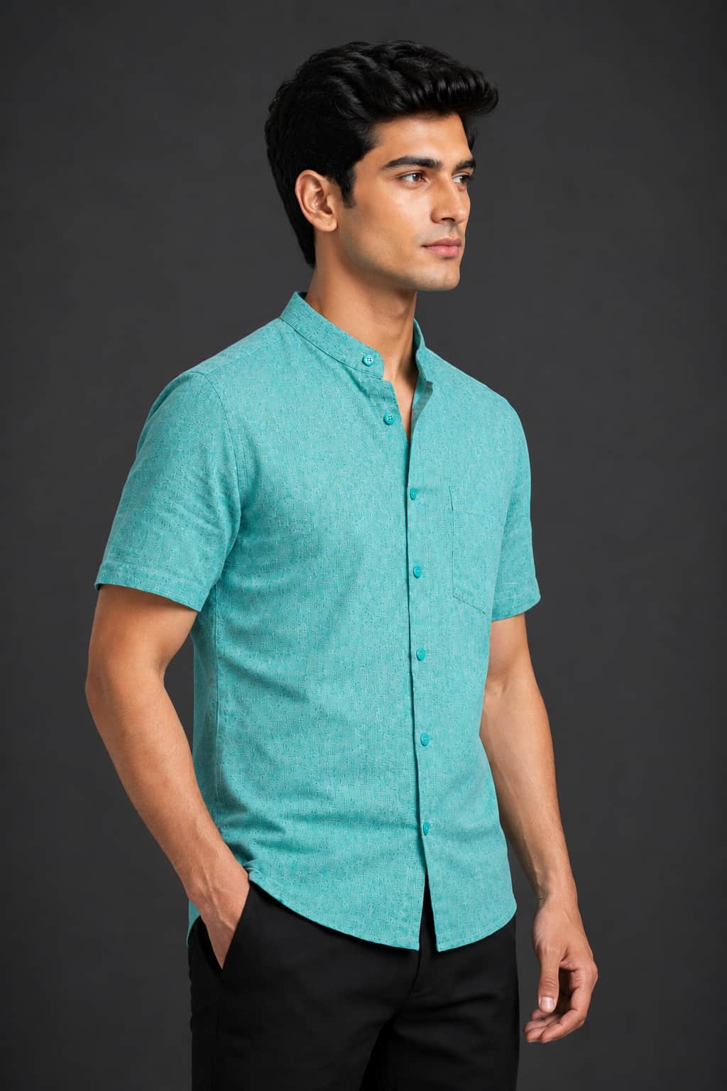 Aqua Mint Color Pure Cotton Men's Shirt