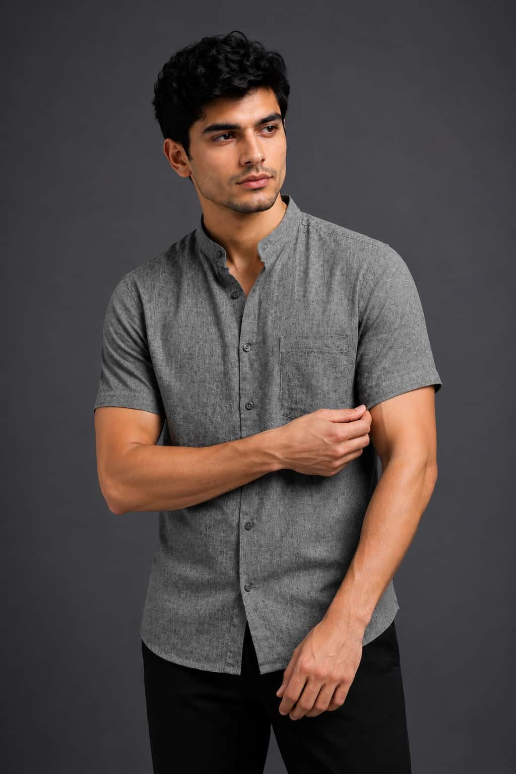 Graphite Grey Color Pure Cotton Men's Shirt