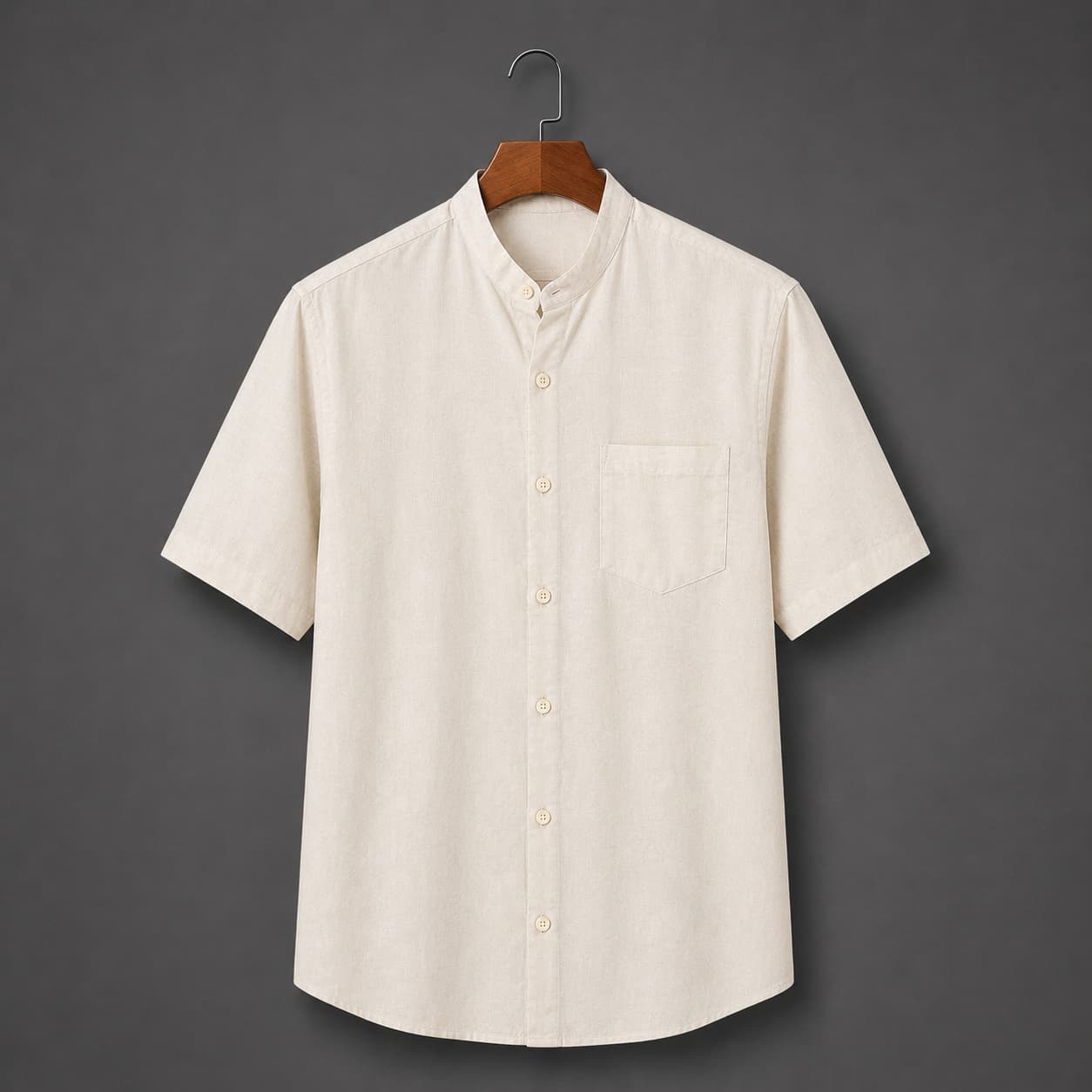 Pearl White Color Pure Cotton Men's Shirt