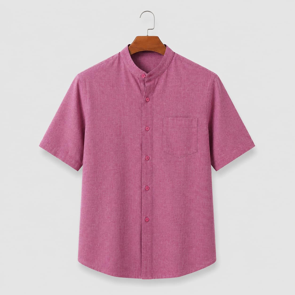 Mauve Pink Color Pure Cotton Men's Shirt
