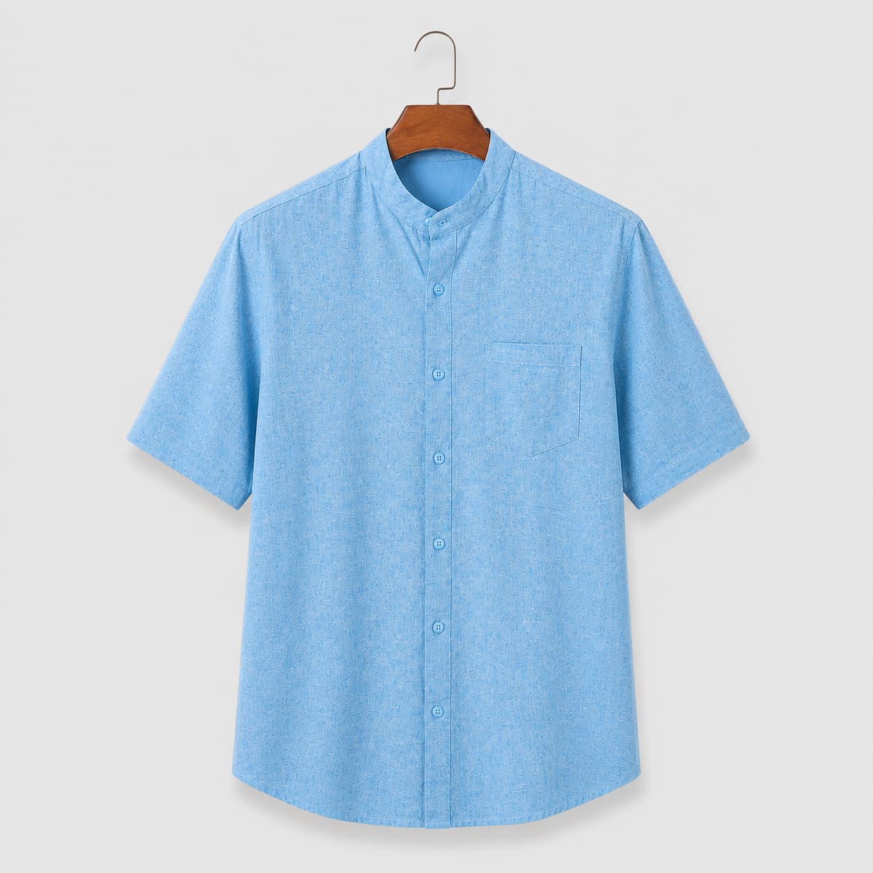 Ocean Blue Color Pure Cotton Men's Shirt
