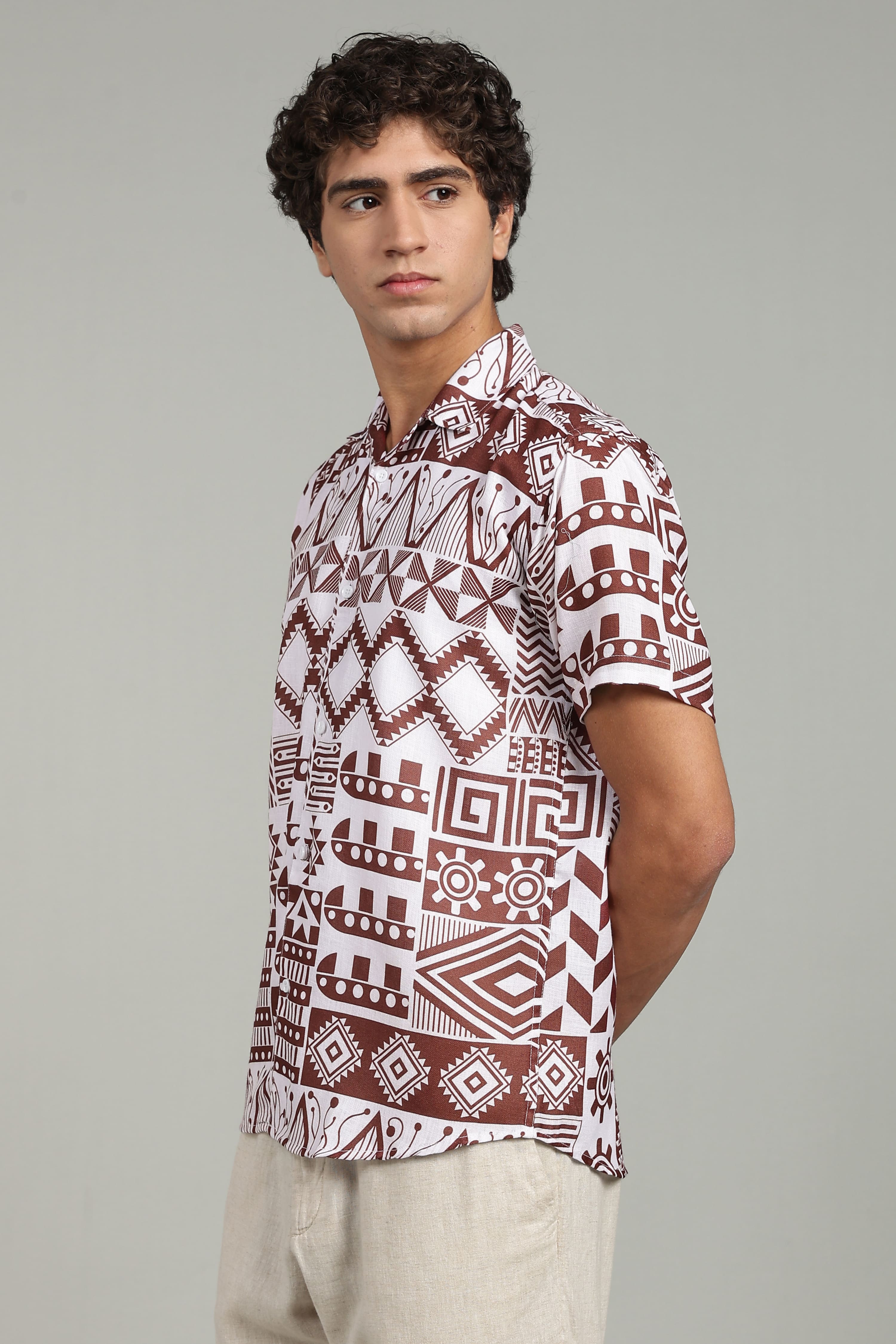 Men’s Tribal Print Casual Summer Shirt