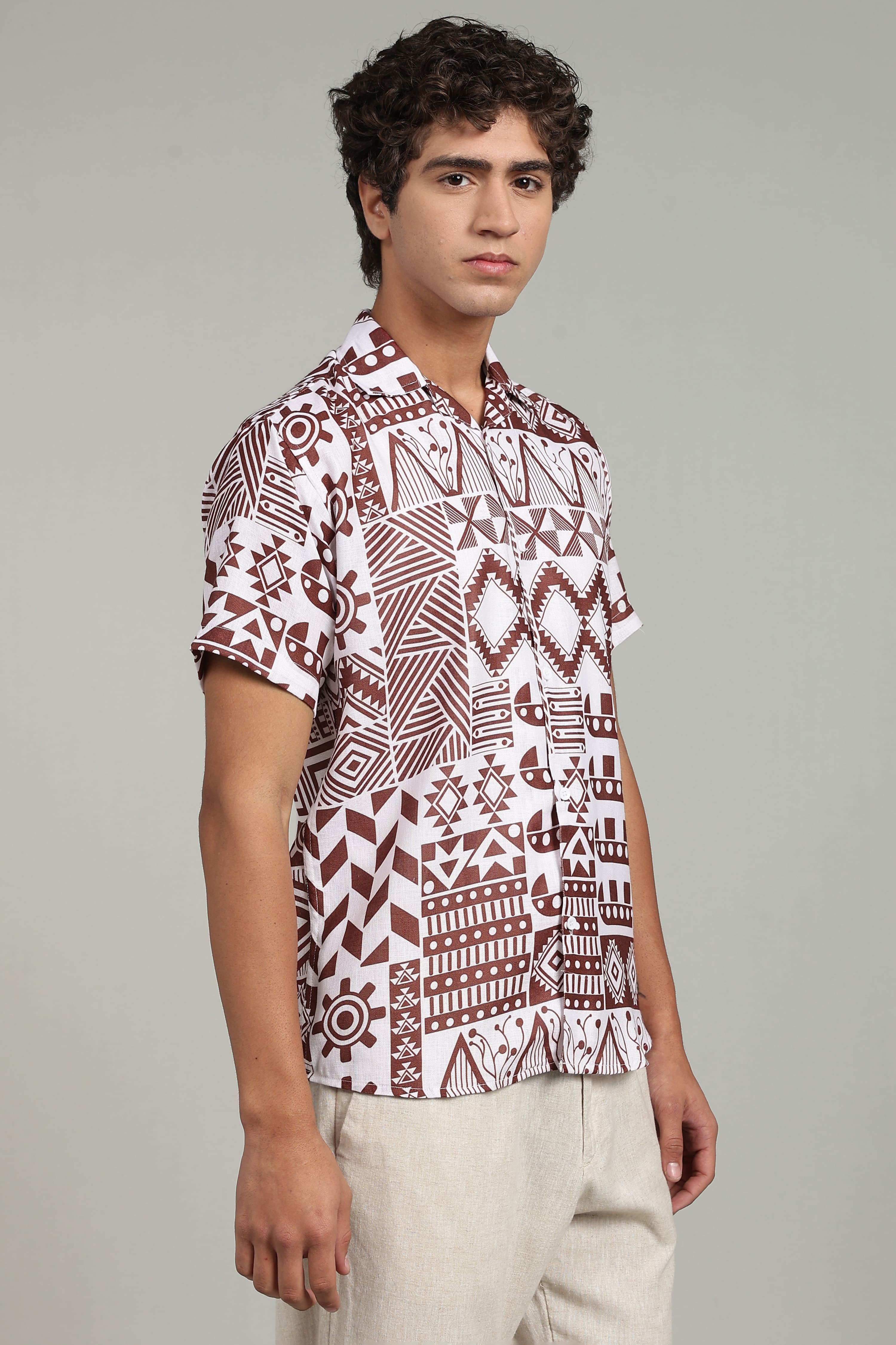 Men’s Tribal Print Casual Summer Shirt
