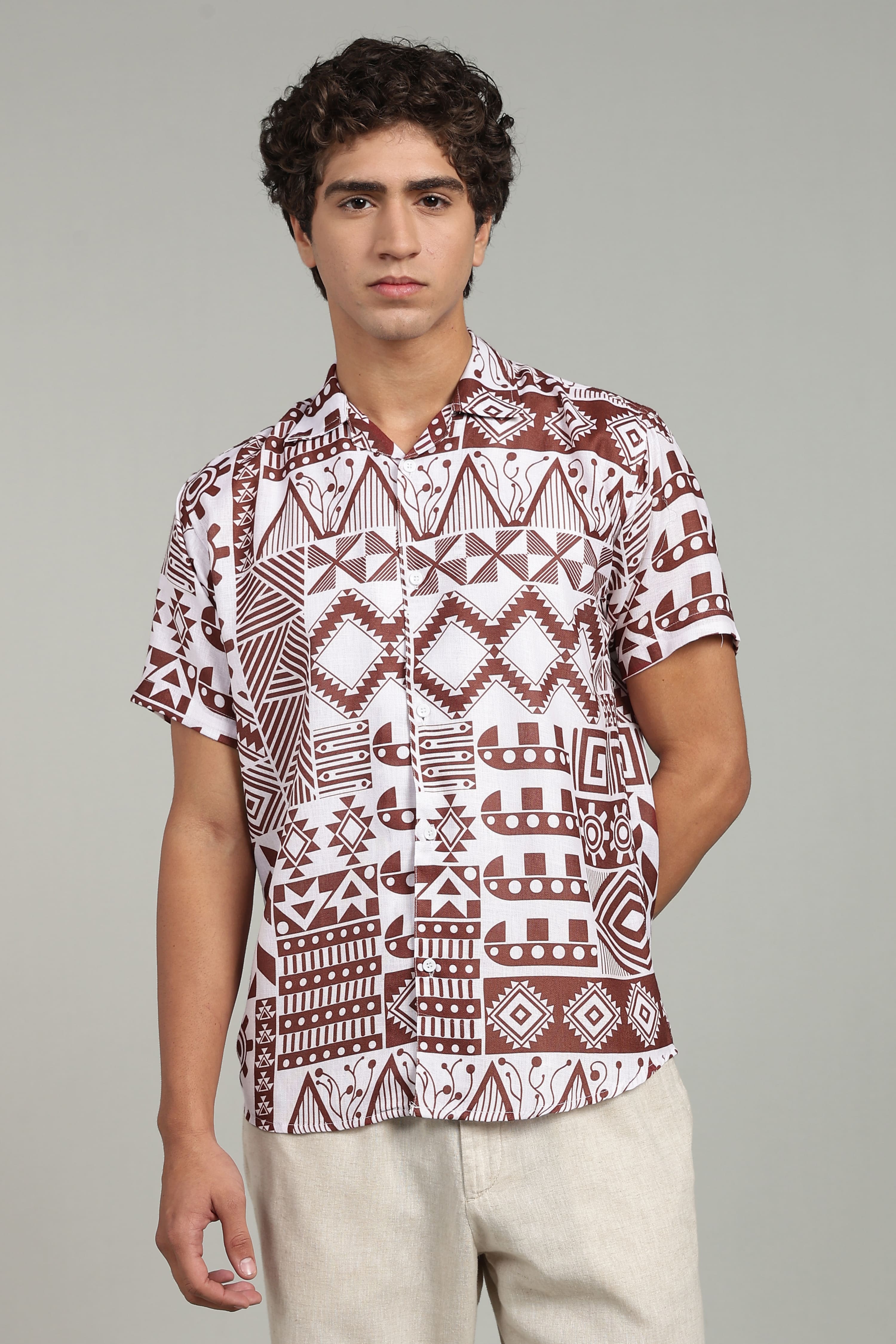 Men’s Tribal Print Casual Summer Shirt