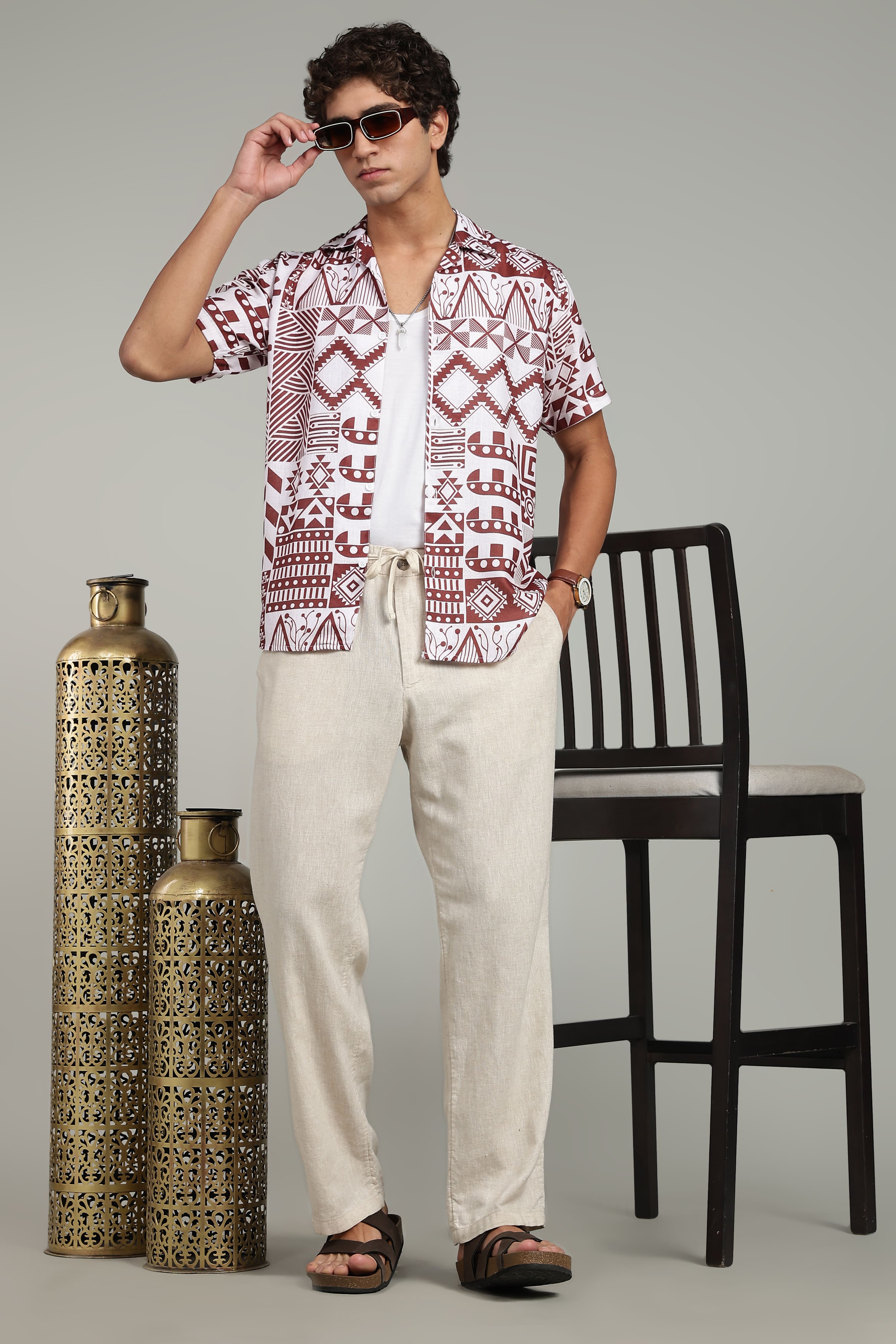 Men’s Tribal Print Casual Summer Shirt