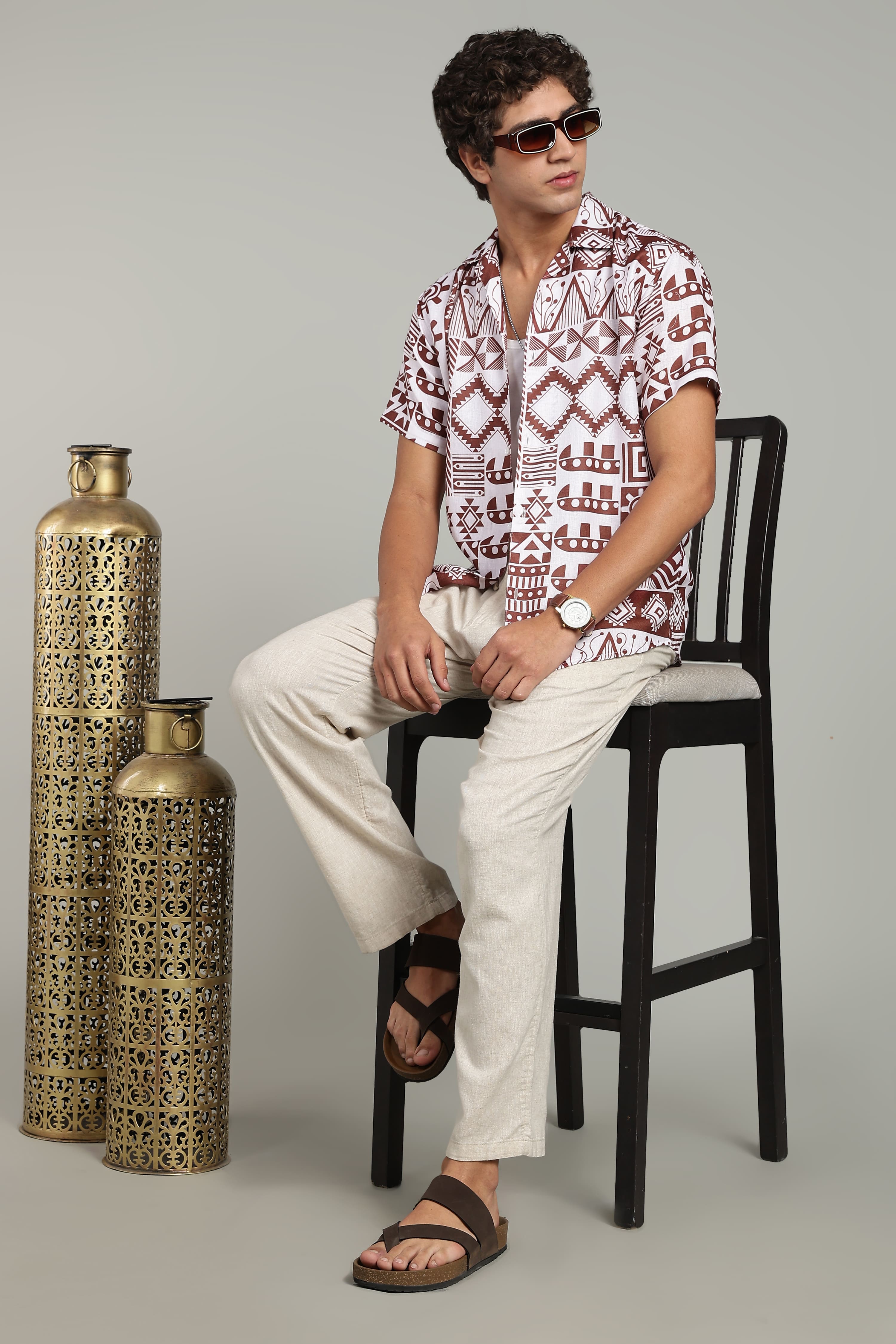 Men’s Tribal Print Casual Summer Shirt