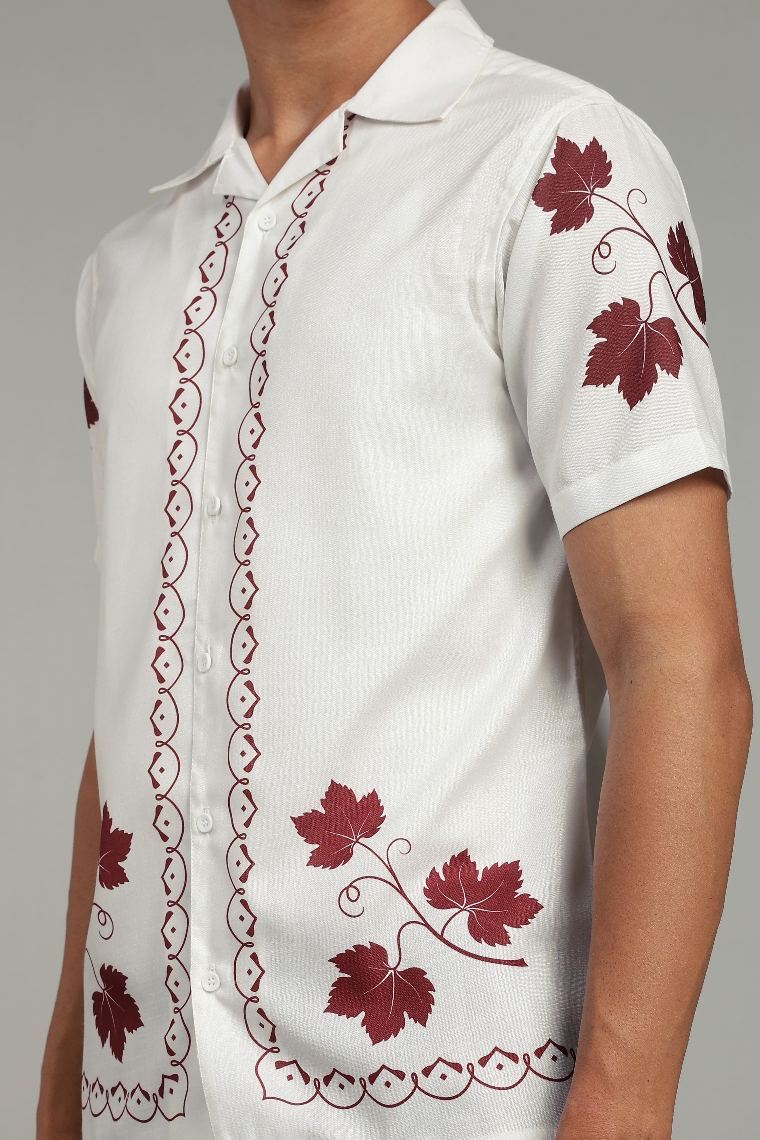 Men’s Vintage Floral Embroidered Casual Shirt