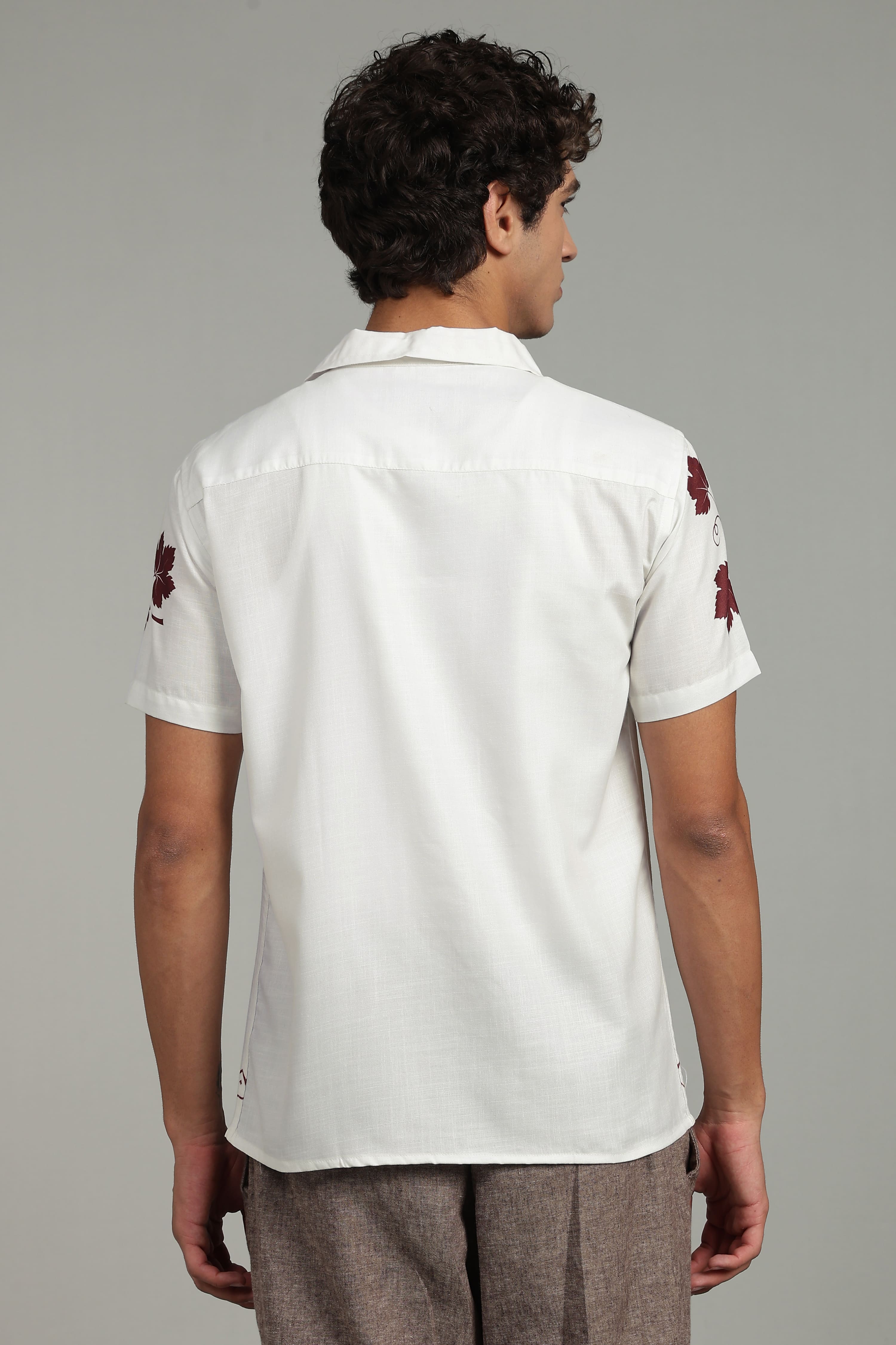 Men’s Vintage Floral Embroidered Casual Shirt