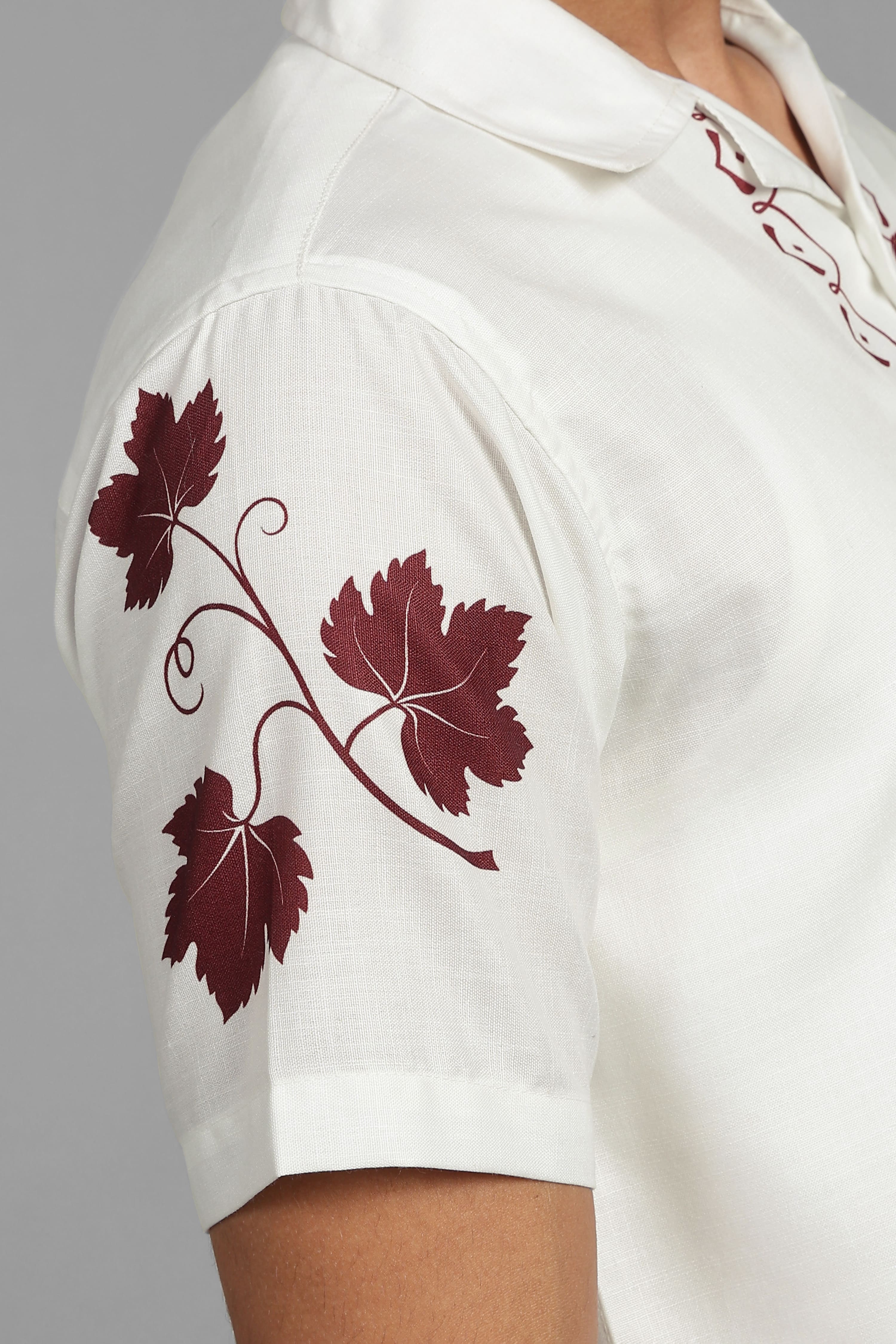 Men’s Vintage Floral Embroidered Casual Shirt