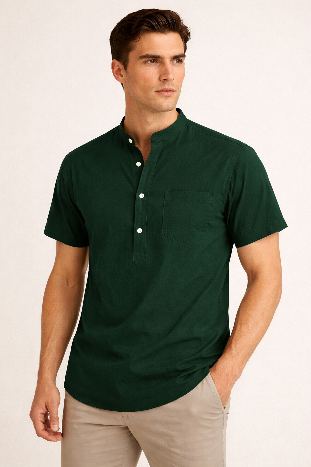 Premium Short Sleeve Green Kurta