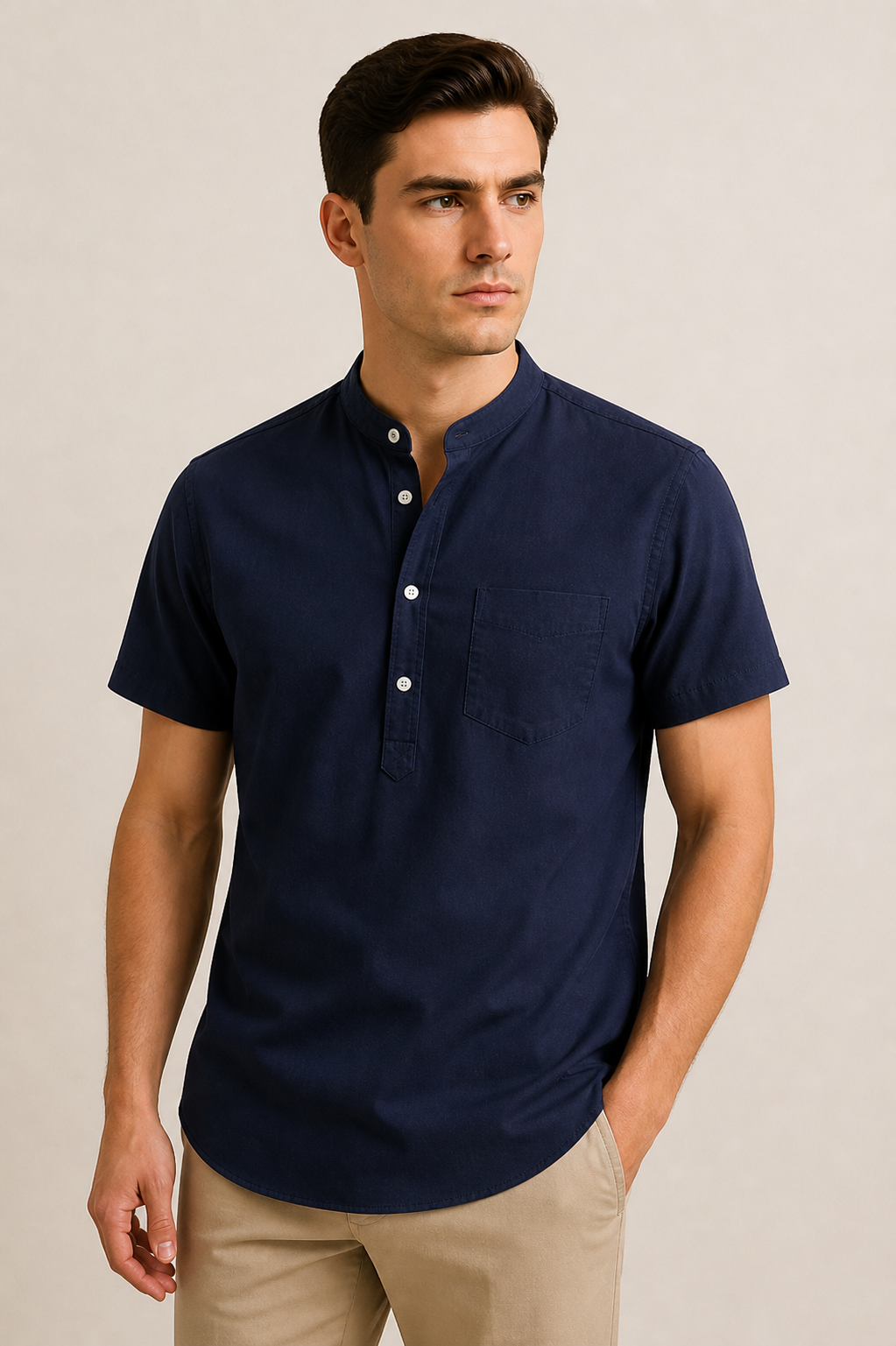 Midnight Blue Half Sleeve Kurta