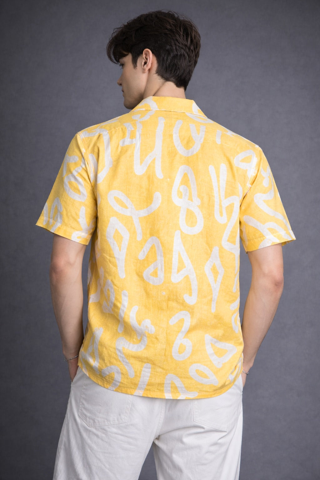 Mustard Yellow Abstract Printed Shirt