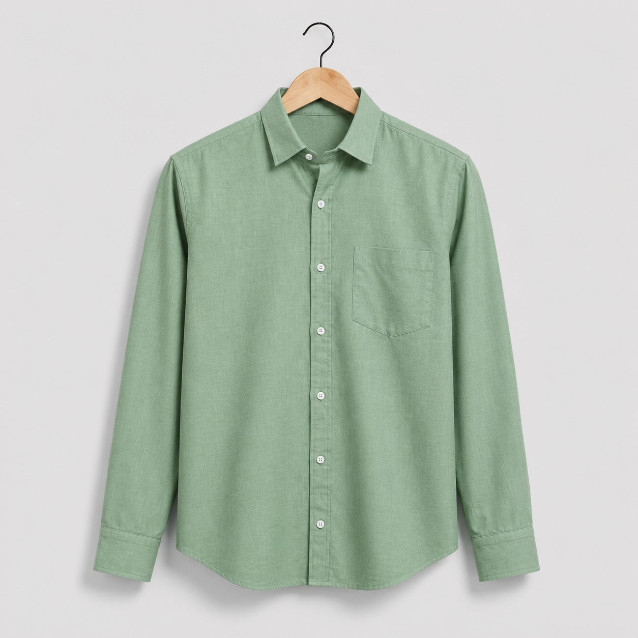 Classic Olive Green Cotton Full Sleeve Men's Shirt