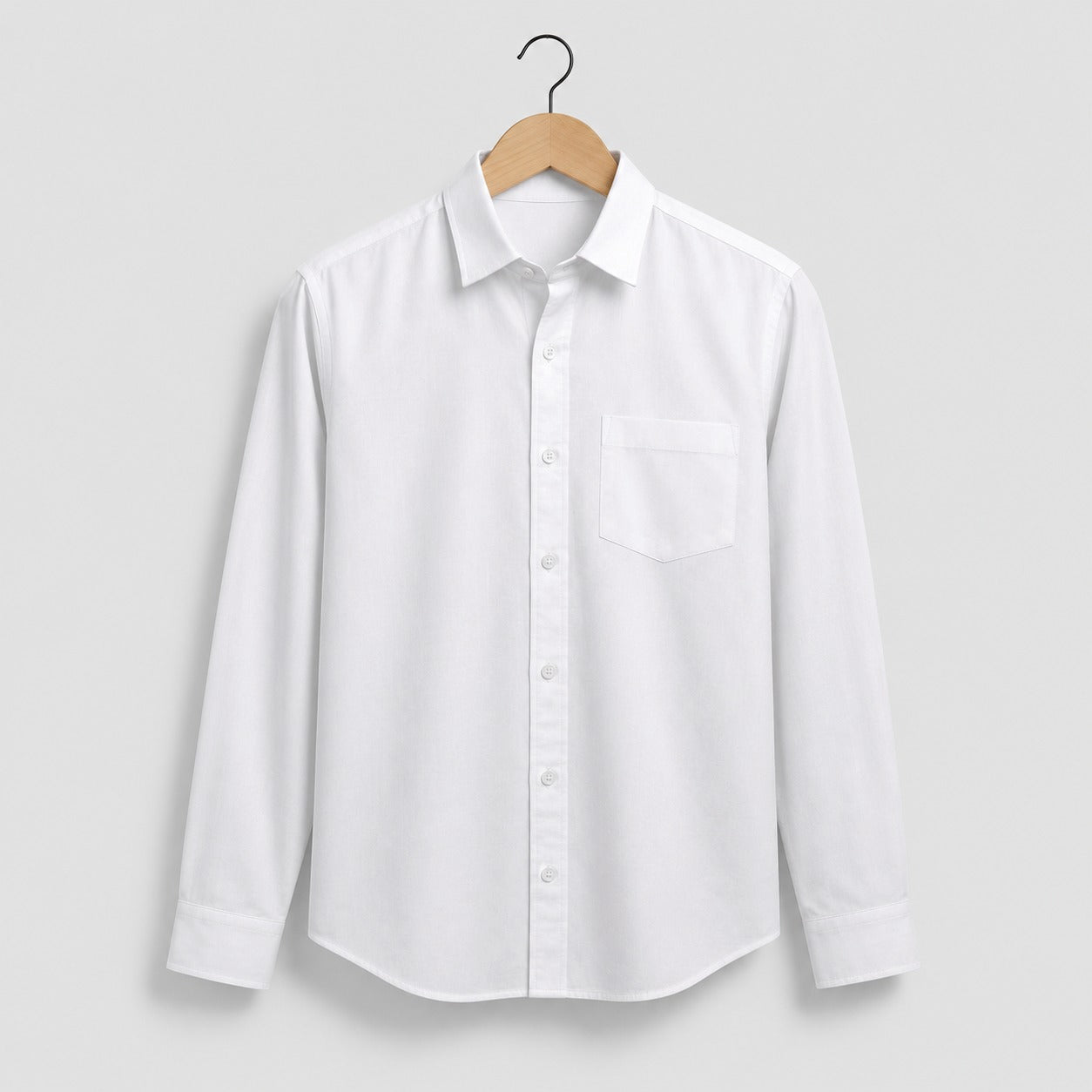 Premium White Cotton Full Sleeve Men's Shirt