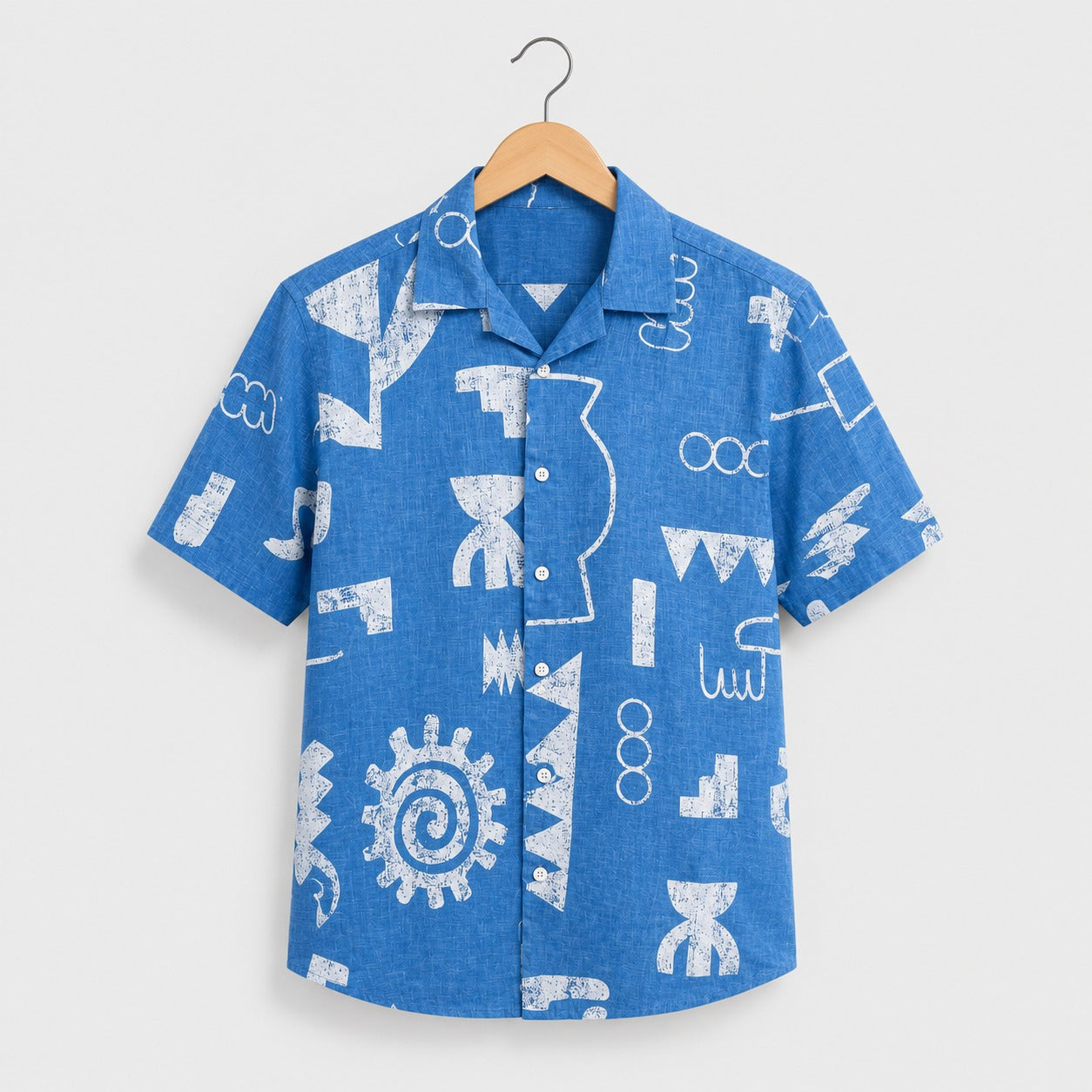 Blue Abstract Sketch Printed Shirt