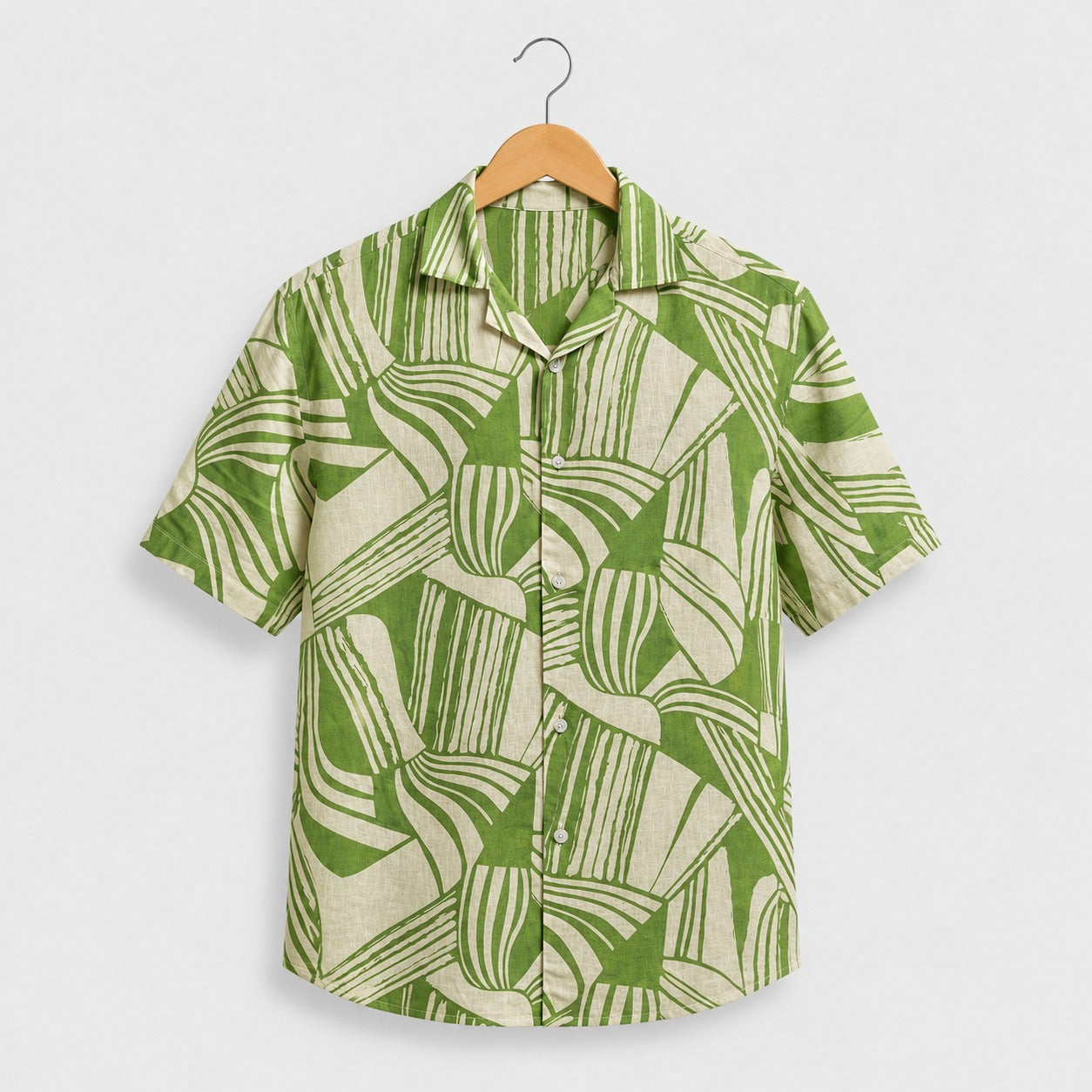 Modern Green Abstract Printed Shirt
