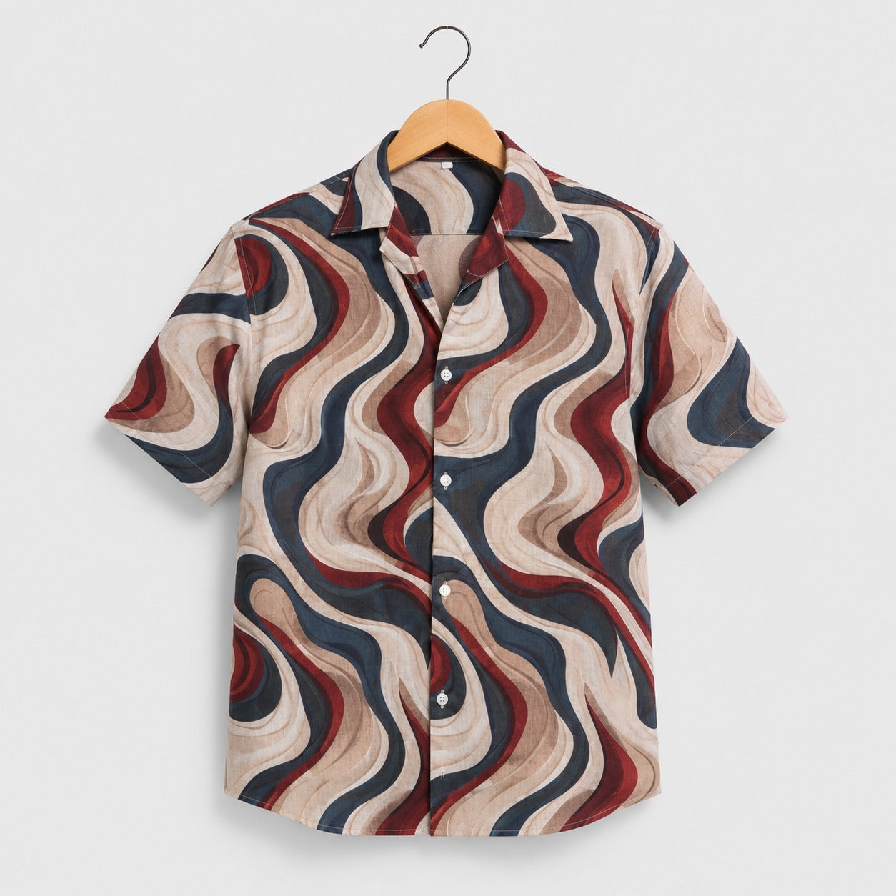 Multicolor Abstract Wave Printed Shirt