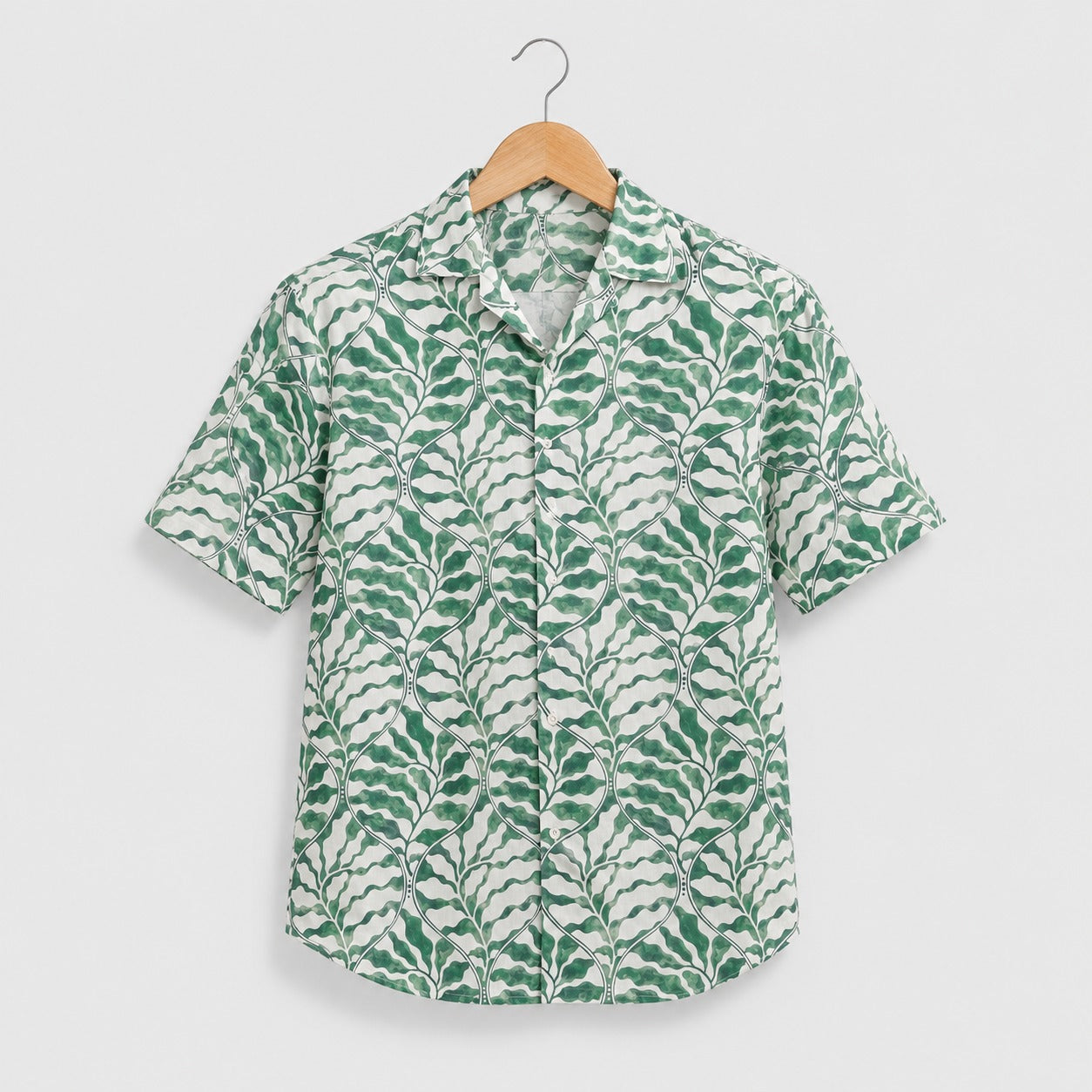 Green Botanical Printed Shirt