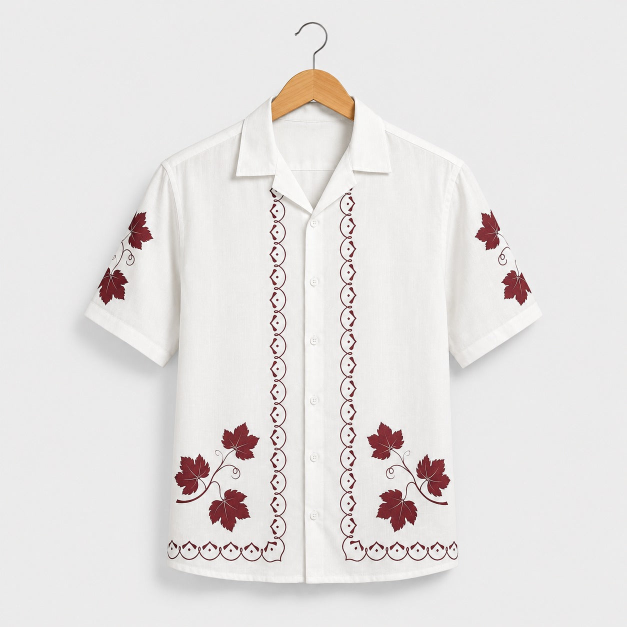 Botanical Vine Print Resort Printed Shirt