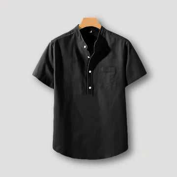 Classic Black Cotton Short Kurta for Men